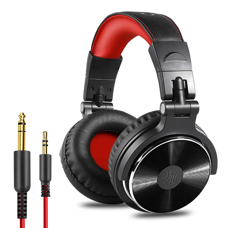 Red Oneodio запись монитор наушники Hifi Профессиональная Студия DJ наушники бас стерео гарнитура для Xiaomi iPhone с микрофоном - Цвет: Red