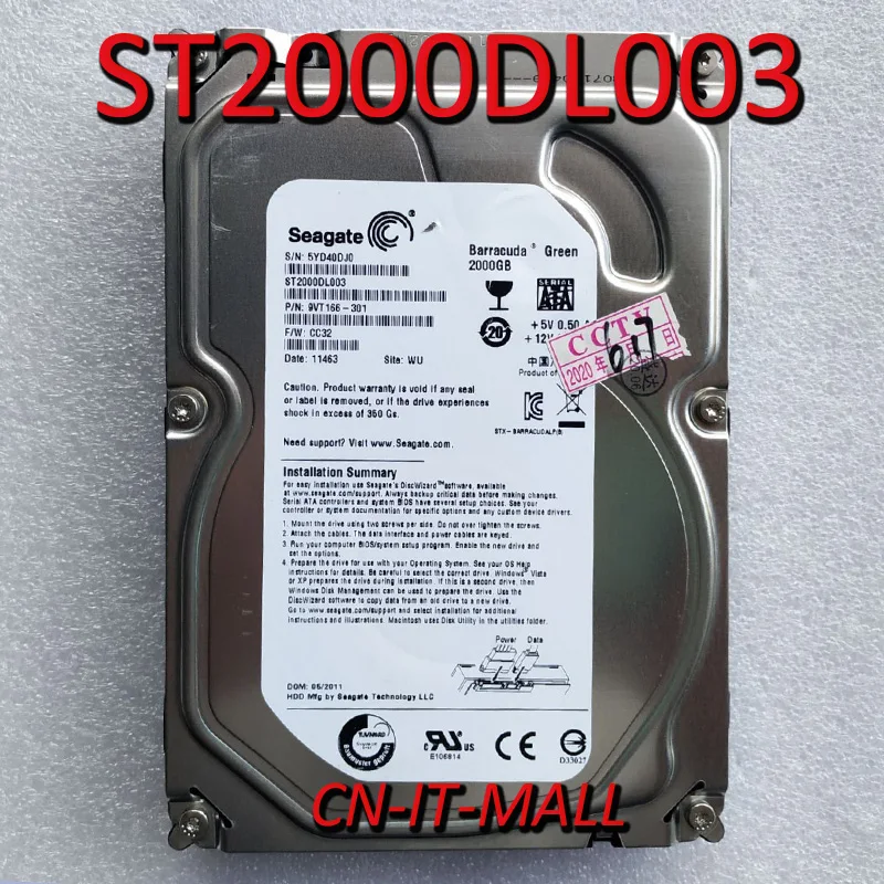 Seagate BarraCuda Green ST2000DL003 2 ТБ 5900 об/мин 64 МБ кэш SATA 6 0 ГБ/сек. 3 5 "Внутренний жесткий