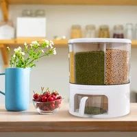 rotating storage moisture proof food dispenser for kitchen cereal