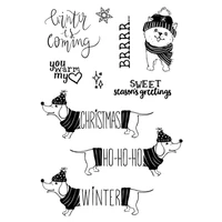 azsg christmas dog cat snow clear silicone stamps cutting dies for diy scrapbooking card making photo album decorative crafts