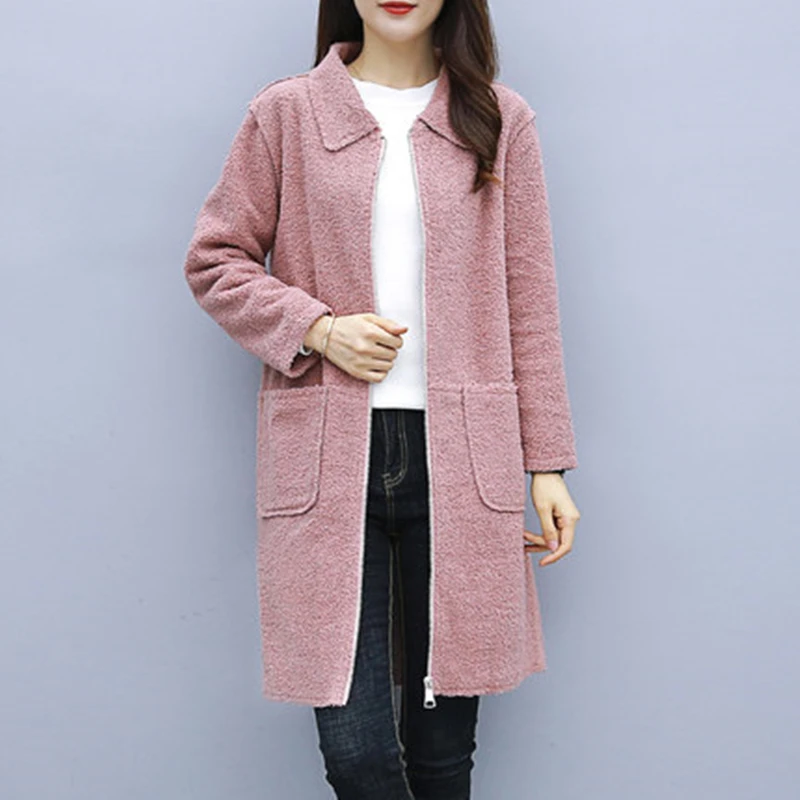 Plus Size Women's Autumn And Winter Lamb Plush Fur Loose Mid-length 2023New Fat Sister Fleece 200 Kg Famale Fashion Wild Big