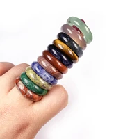 natural stone rings jewelry a diversity of stones two kinds of models unisex circle natural stone finger rings charms 6mm width