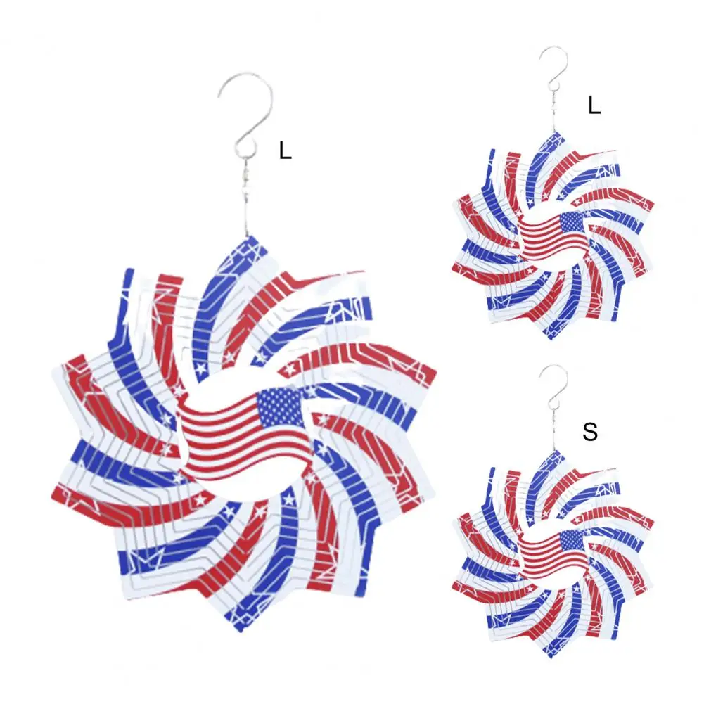 

Wind Chimes Eye-catching Flag Pattern Plastic Rotating Wind Bell Ornaments Supplies for Home
