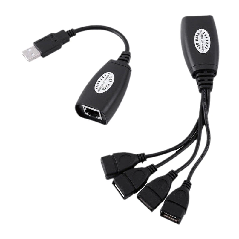 Ethernet RJ45 к 4 USB 2 0 адаптер удлинитель более футов Сетевой удлинитель|Компьютерные