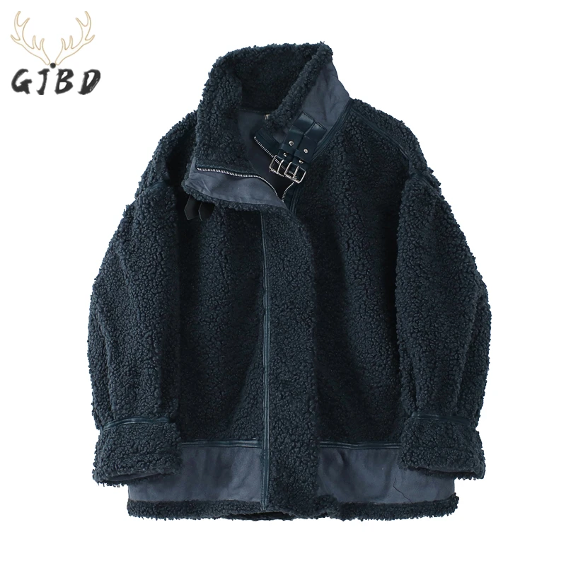 

Lamb Wool Furry Jacket Women Coat Winter Thickened Warm Streetwear Korean Fashion Stand Collar Hairy Baggy Casual Jacket Outwear