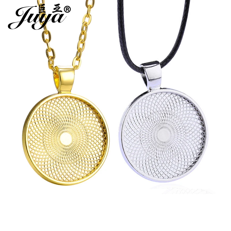 5 шт./лот 25 мм кабошон камея лоток черный 45 см цепи Кожа Веревка кулон ожерелье DIY