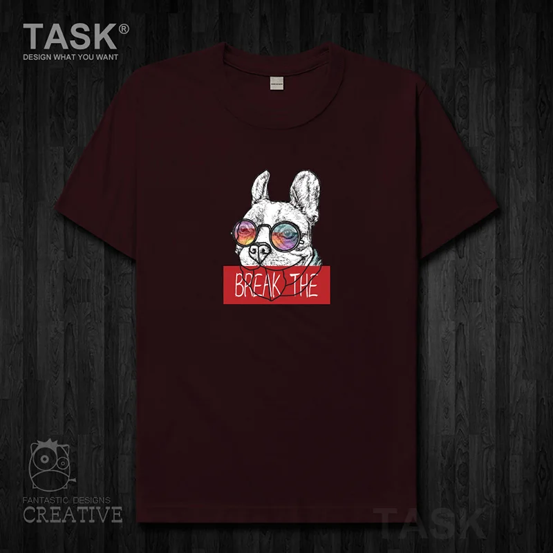 

Animal Domineering Bulldog lovely print cotton fashion Harajuku mens t-shirt Comfort Slim trend Streetwear male Tees 18 0003