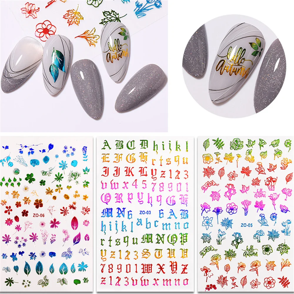 Слайдер для ногтей с надписью в готическом стиле стикеры 3D на ногти Nail Art неоновый