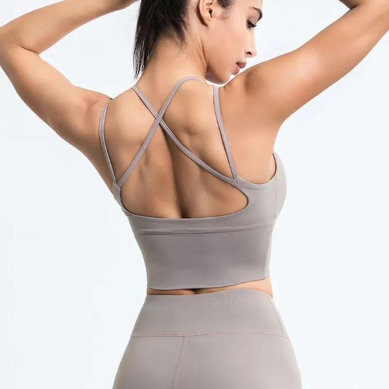 

New Beauty Back Sports Bra vest For Women autumn Suspender Bottomless Underwear