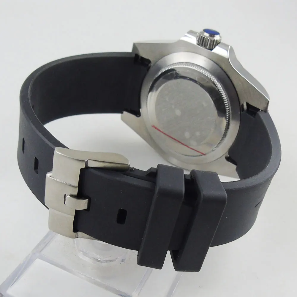 

Black Rubber Band Watch Strap 20mm Width Lugs Fit 40mm Automatic Watch