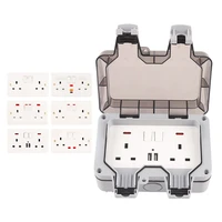 ip66 waterproof outdoo double switch socket with usblight wall switch socket 13a plug outle uk standard for home garden
