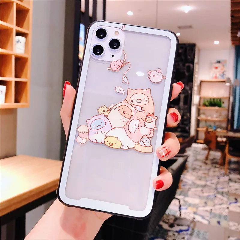 Японский мультфильм Sumikko Gurashi закаленное стекло задняя крышка чехол для телефона