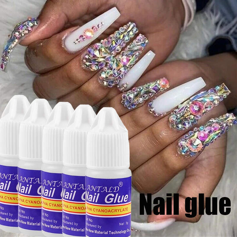 

5/10pcs Nail Art Rhinestones Gel Glue UV Adhesives Sticky for DIY Glitter Crystal Gem Diamond Jewelry Diamonds Decoration