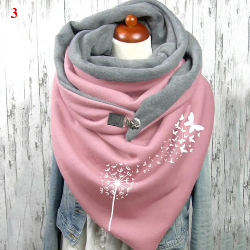 

Winter Scarves For Ladies Fashion Scarf Women Luxury Soild Dot Printing Button Soft Wrap Casual Warm Scarves Shawls