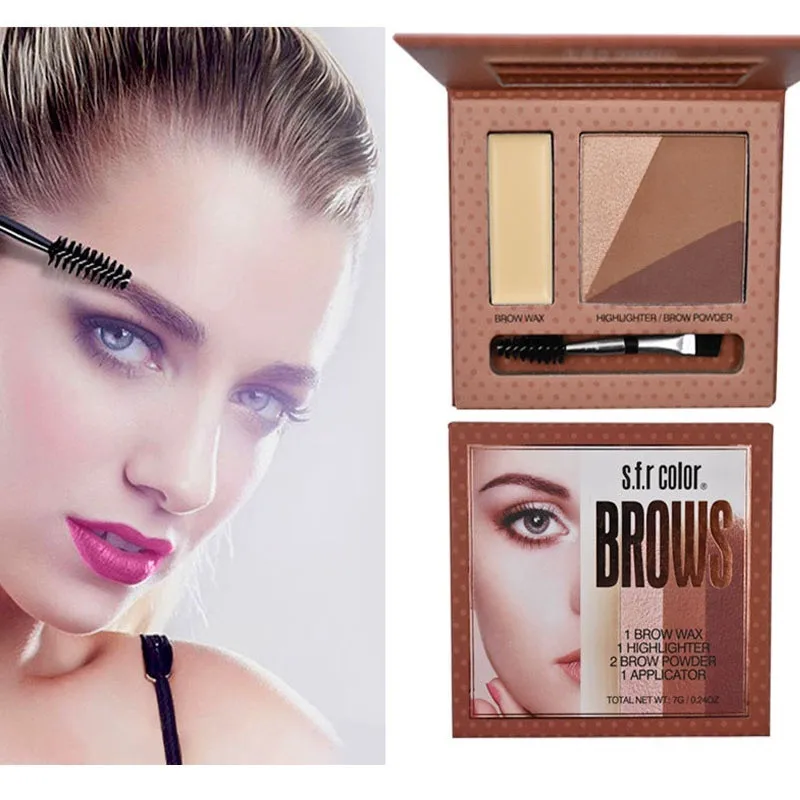 4 цвета пудра для бровей палитра макияжа натуральные коричневые тени 3d-тени набор