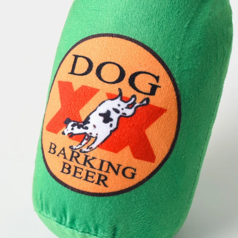 Beer Bottle Shape Dog Toys Pet Squeaker Sound Toy Training Molar Teeth Chew Bite Resistant Puppy Plush Interactive BJXT | Дом и сад