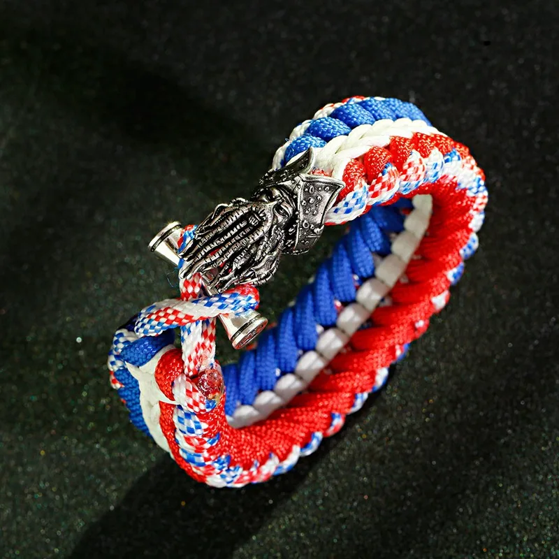 Goede Mens Weave Armband Baard Kralen Touw Paracord Armband Wandelen Camping Outdoor Survival Aid Kits Parachute