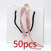 50 pieces original fashion outer packaging ribbon paper bag handbag jewelry gifts for bead charm bracelet necklace ring earring