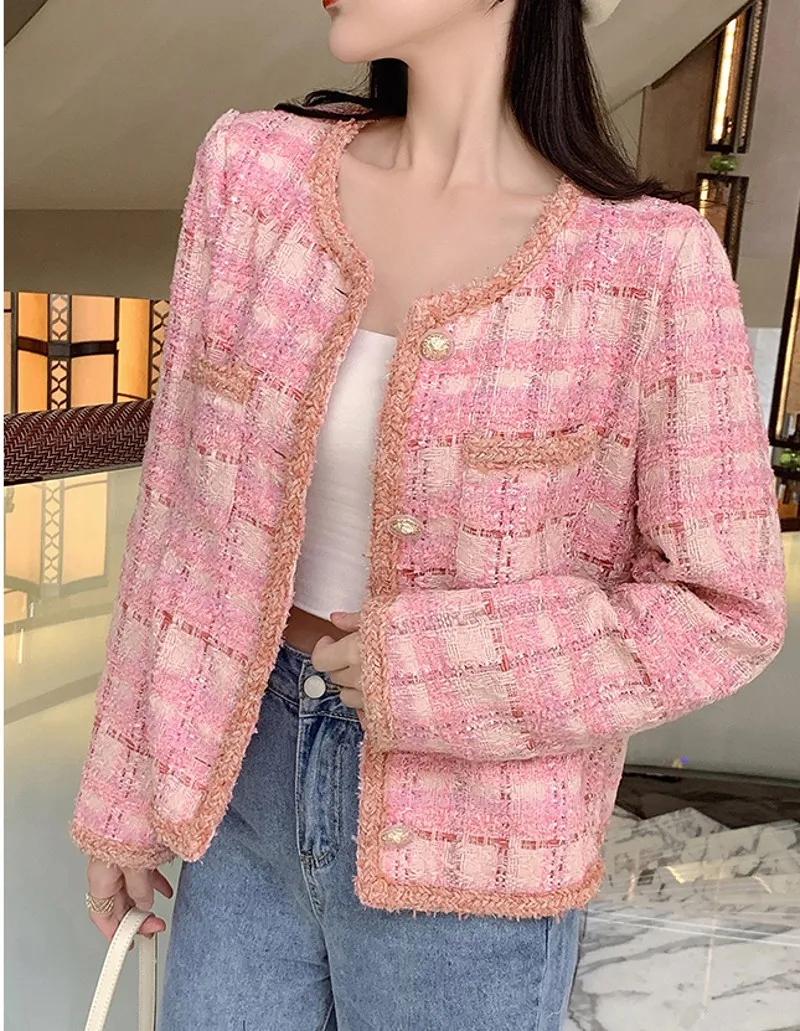 

New Fashion Tweed Jacket 2021 Autumn Winter fashion women Small Fragrance Style Woolen Outwear