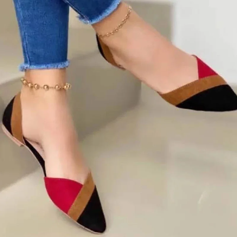 

Women's Flat Shoes 2021 New Fashion Pumps Women Shoes Pointed Color Matching Comfortable Casual Shoes Large Size Walking Shoe