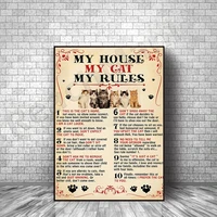my house my cat my rules frameless posters funny cat art funny christmas gifts cat posters cute posters for kitten lovers