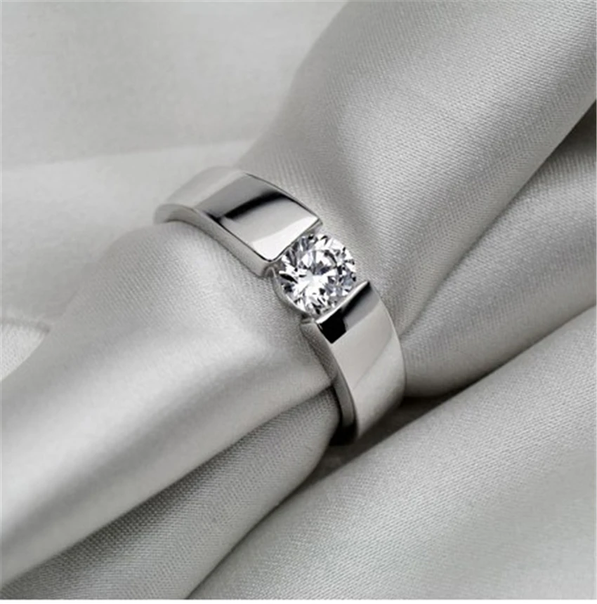 

Test Positive 0.5Ct 5mm D-E Moissanite Diamond Ring 925 Sterling Silver Ring High quality Jewelry Ring