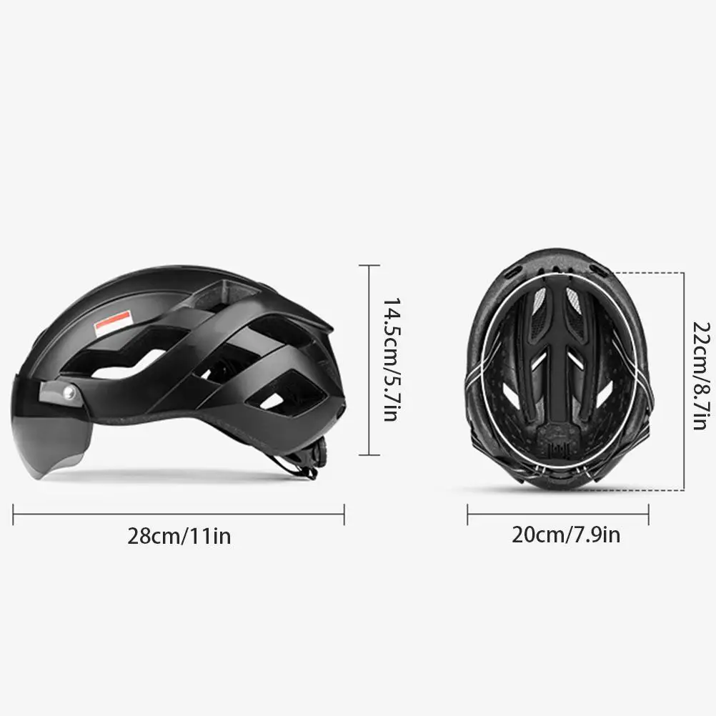 

Bike Helmet for Adult Adjustable motor Bicycle Helmets with 3 in 1 Panel USB Rechargeable Rear Light Detachable Goggles Visor