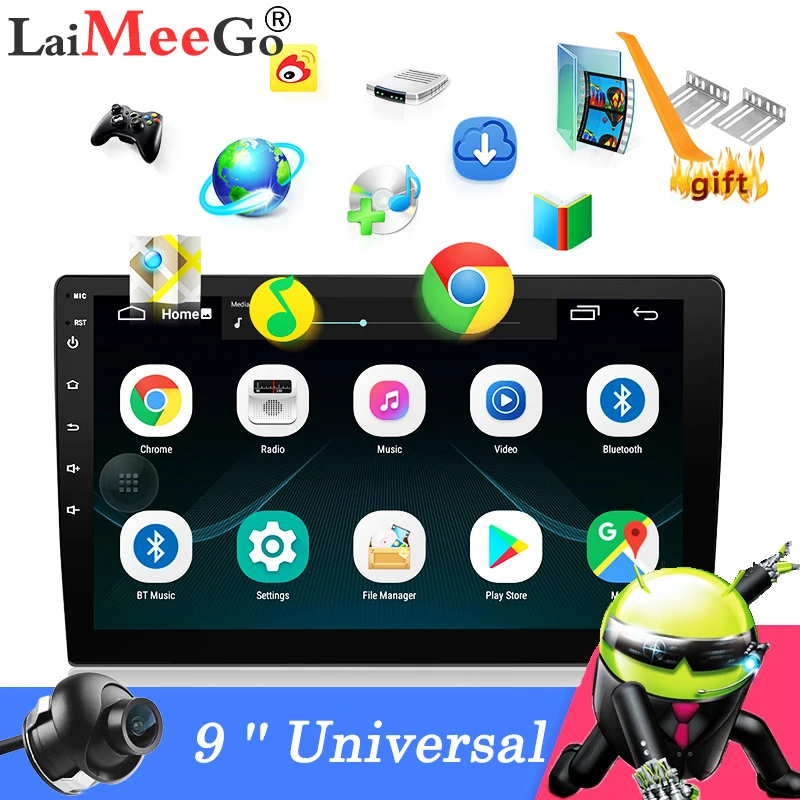 9 дюймовый Автомобильный HD сенсорный экран Bluetooth Android стерео плеер 2 Din радио GPS