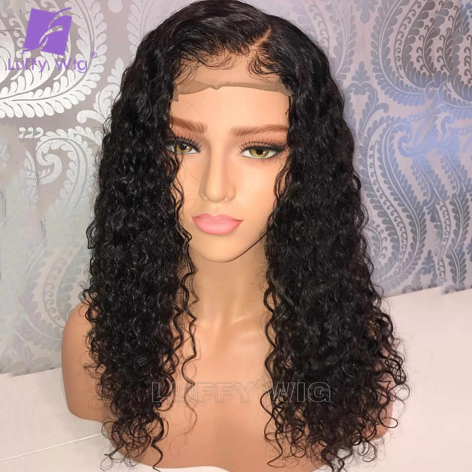 

Парик с кудрявой застежкой на сетке 5x5, парики из искусственной кожи на шелковой основе, парики из человеческих волос, предварительно выщипанные, Remy, бразильские волосы, искусственная кожа головы, верхний парик LUFFY