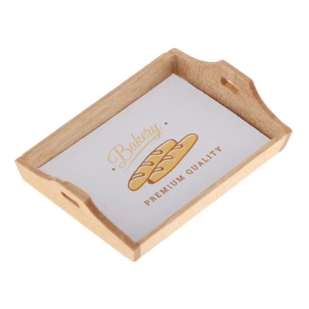 

1:12 Scale Dollhouse Mini Wooden Tray Simulation Kitchen Supplies Scenery
