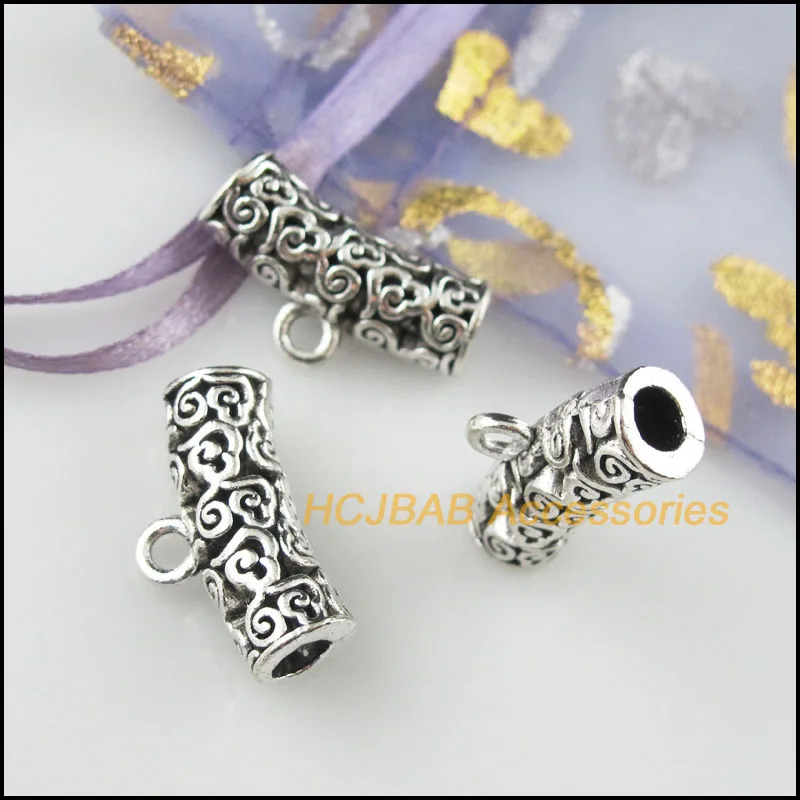 Мода 8 шт. Тибетский серебристый цвет волна облако трубка дужки бусины