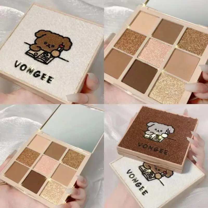 

New 9 Kleuren Shimmer Matte Eye Shadow Glitter OogschaduwPalet Langdurige Waterdichte Eye Pigmenten Shine Oogschaduw Make-Up