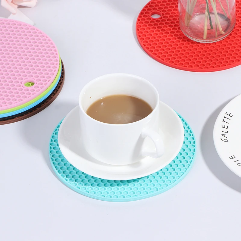 1 шт. 14х14 см нескользящий Силиконовый изоляционный коврик силиконовая матовая