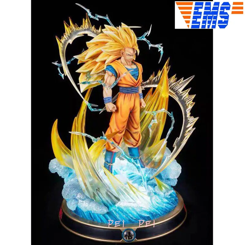 Аниме статуя Драконий жемчуг Супер Saiyan 3 Сон Гоку полная длина портрет ограниченная GK бюст фигурка Коллекционная модель игрушки p1655