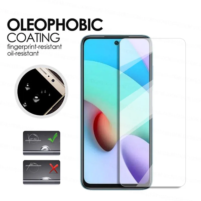 Protector de pantalla de vidrio transparente para Xiaomi Redmi 10, 9 T, 9A, 9C, 9, pel&iacute;cula de lente de c&aacute;mara de cristal templado para Redmi Note 10T, 10 S-3