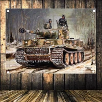 ww ii tank battle old photo retro military poster hd canvas print art flag banner mural tapestry wall stickers home decoration u
