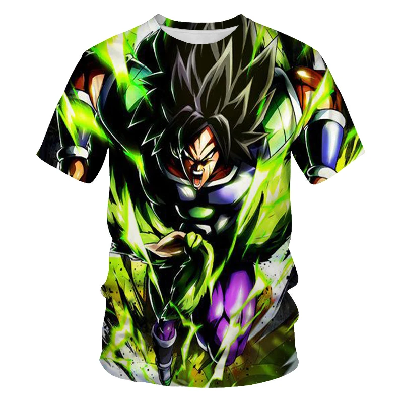 

2021 Summer Fashion New Super Luminous Dragon Ball 3D Printing Pattern Men's Short Sleeve Trend Casual T-Shirt Apparel
