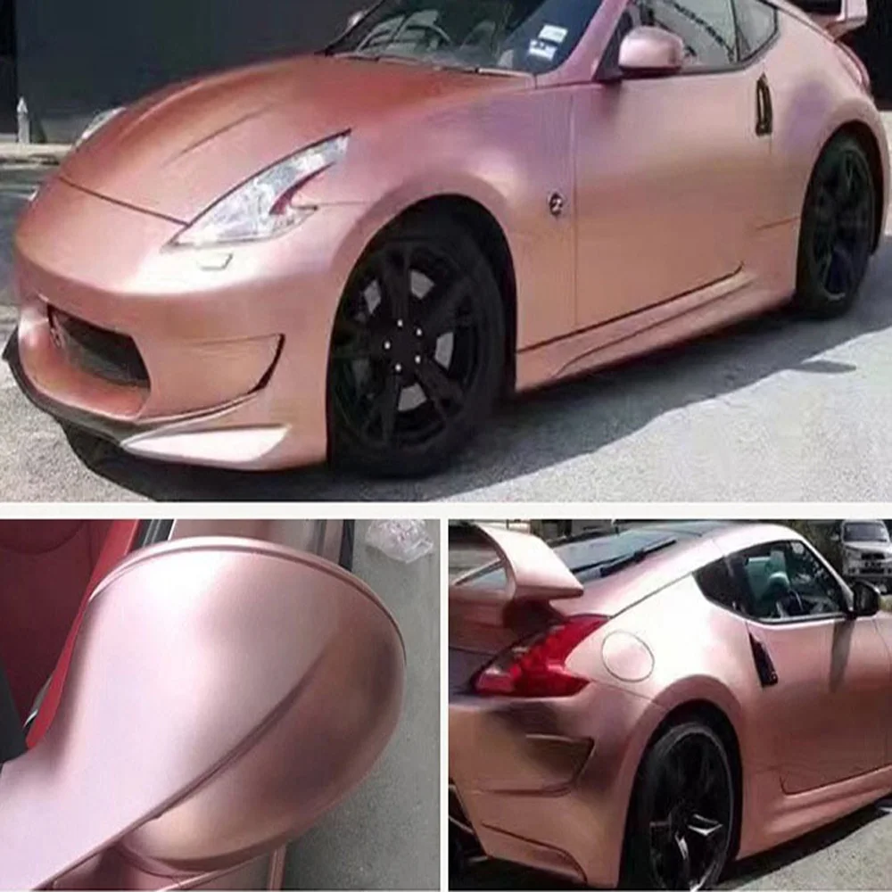 

Rose Gold Car Vinyl Film Car Wraps Foil Car Wrap Film Vehicle Sticker DIY Car Body Sticker