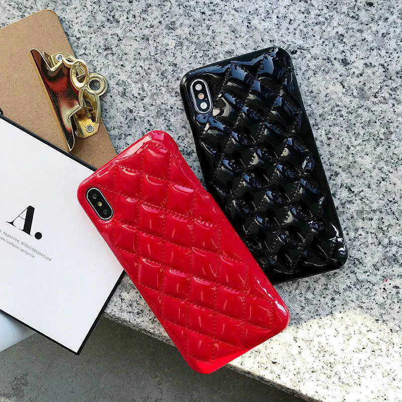 luxury brand classic diamond lattice square soft lambskin leather cases for iphone 11 pro max 6s 7 8 plus x xr xs max back cover free global shipping
