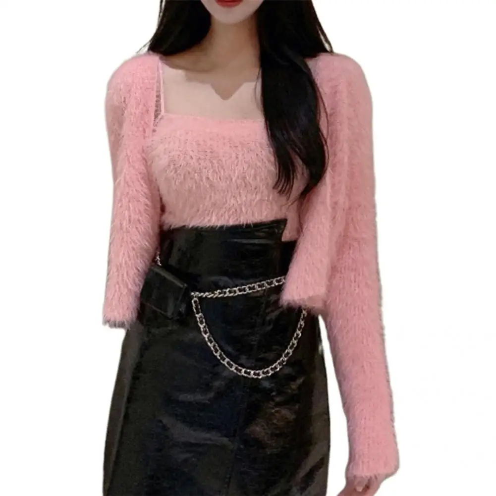

Fluffy Vest Coat Fluffy Solid Color Slim Vest Coat Vest Cardigan Chic Vest Coat