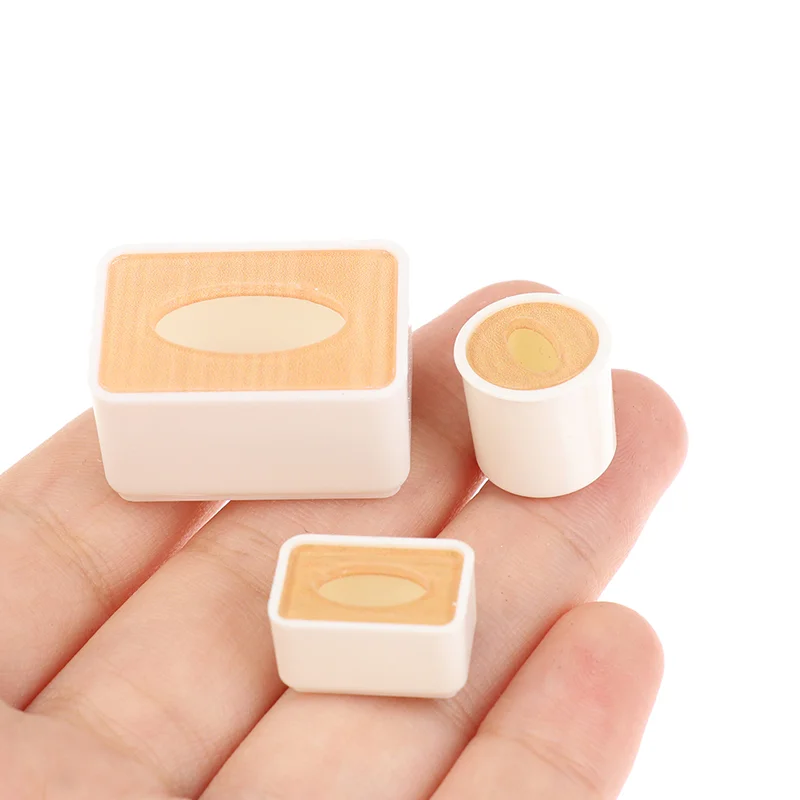 

2pcs 1/12 Dollhouse Miniature Accessories Mini Tissue Box Simulation Furniture Toy Simulation Furniture Paper Towel Doll