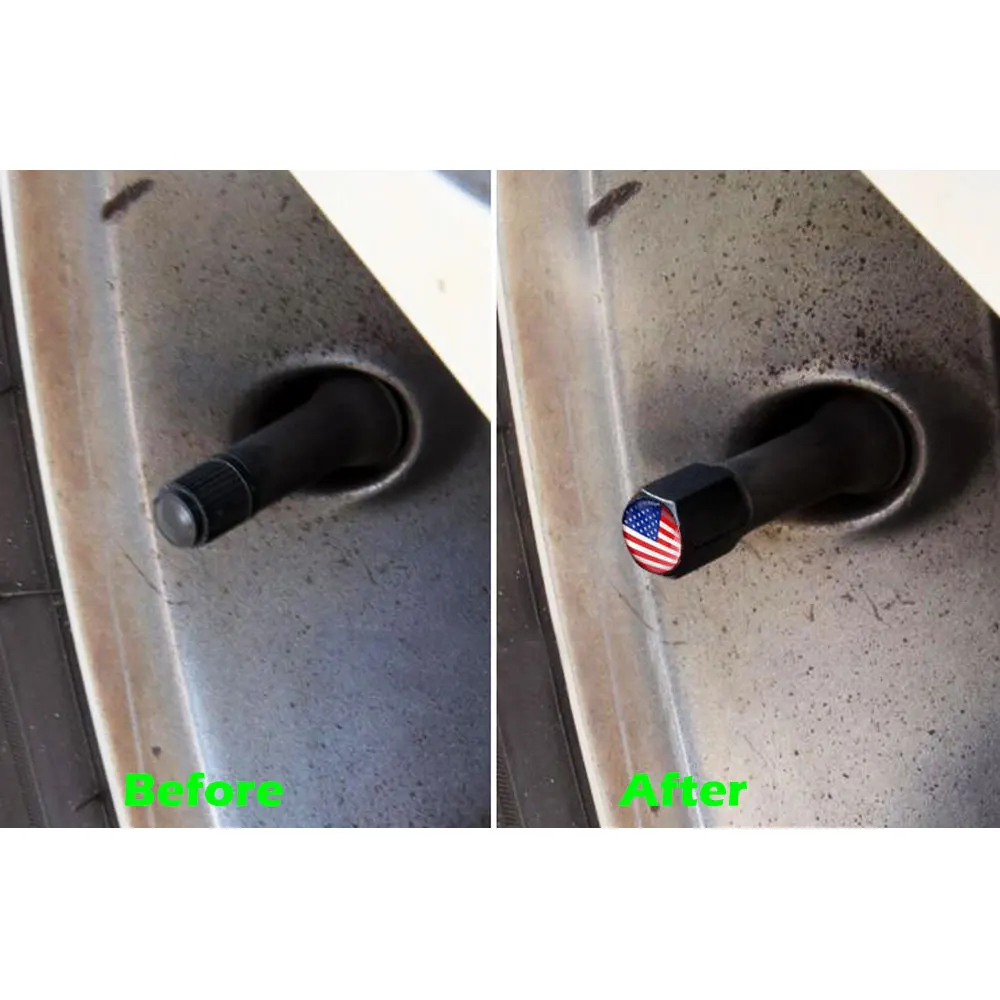 DSYCAR 4 шт./компл. классический флаг США Противоугонная хромированная