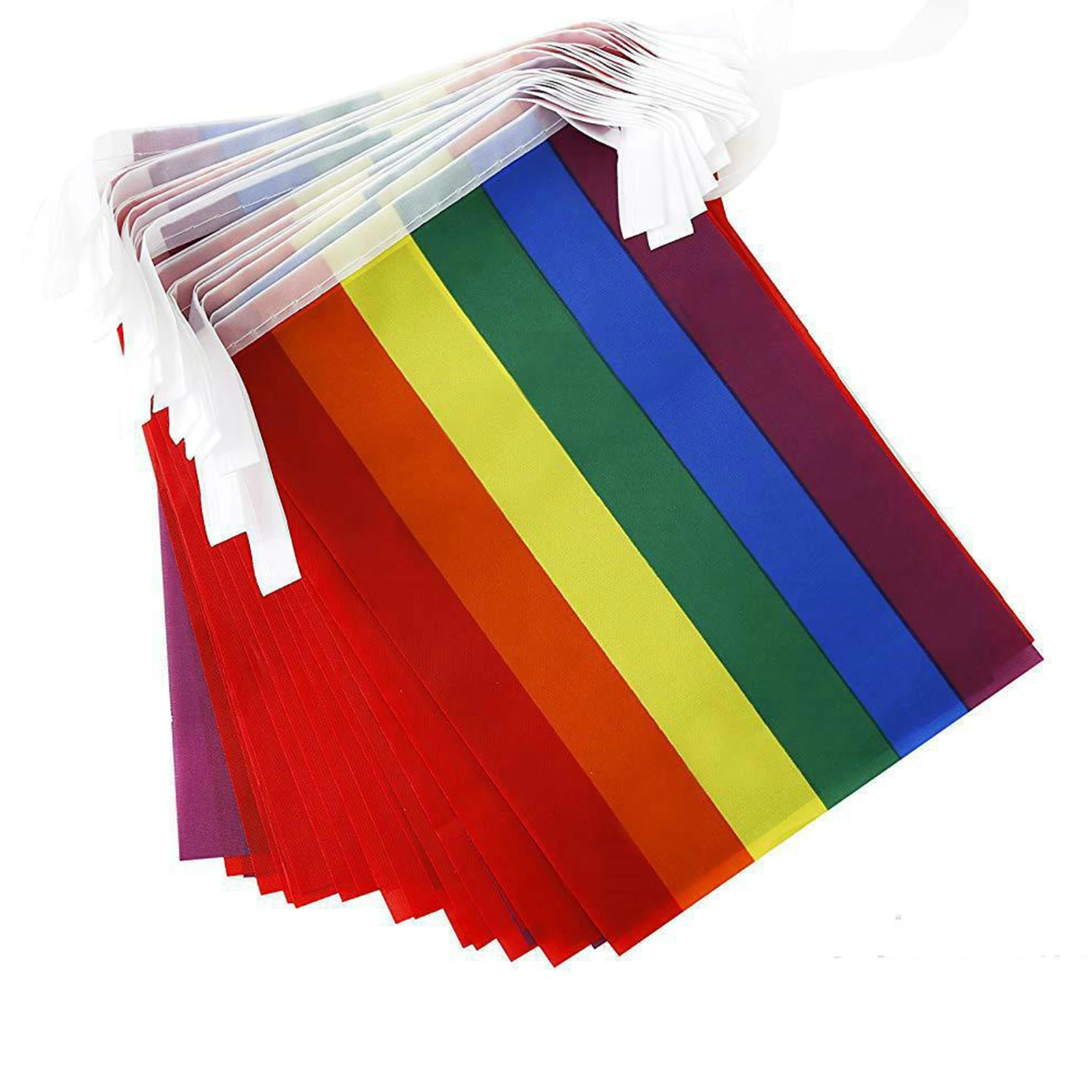 

Rainbow String Flags Rectangle Stripes Banner Waterproof Colorful Decoration for Festival Party Carnival PLDI889
