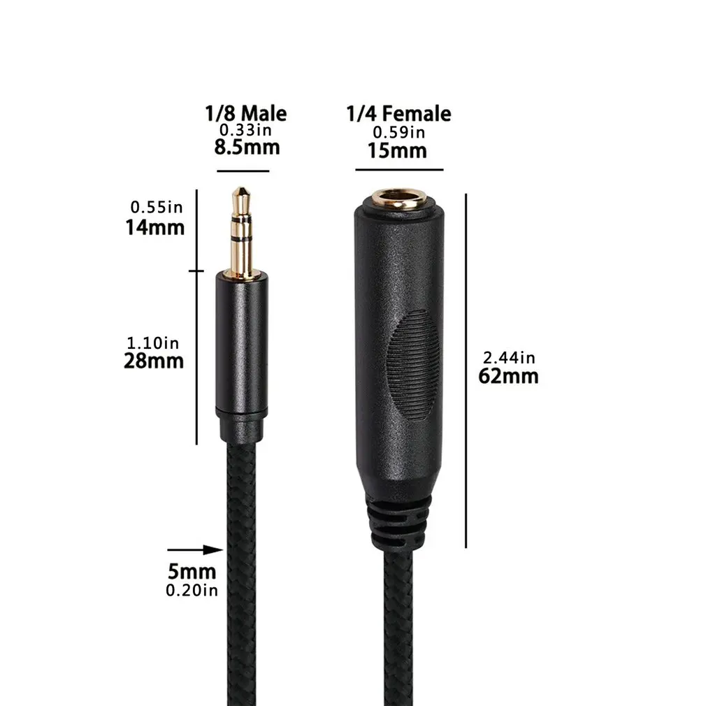 

3.5mm Male To 6.35mm Female Audio Cable With Double Shield Audio Cable For Tv Dvd Computer Mobile Phone Headset