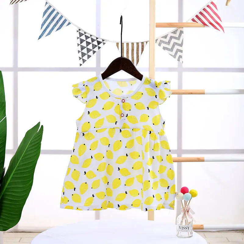 Новые платья для девочек хлопковое летнее платье маленьких принцессы детская