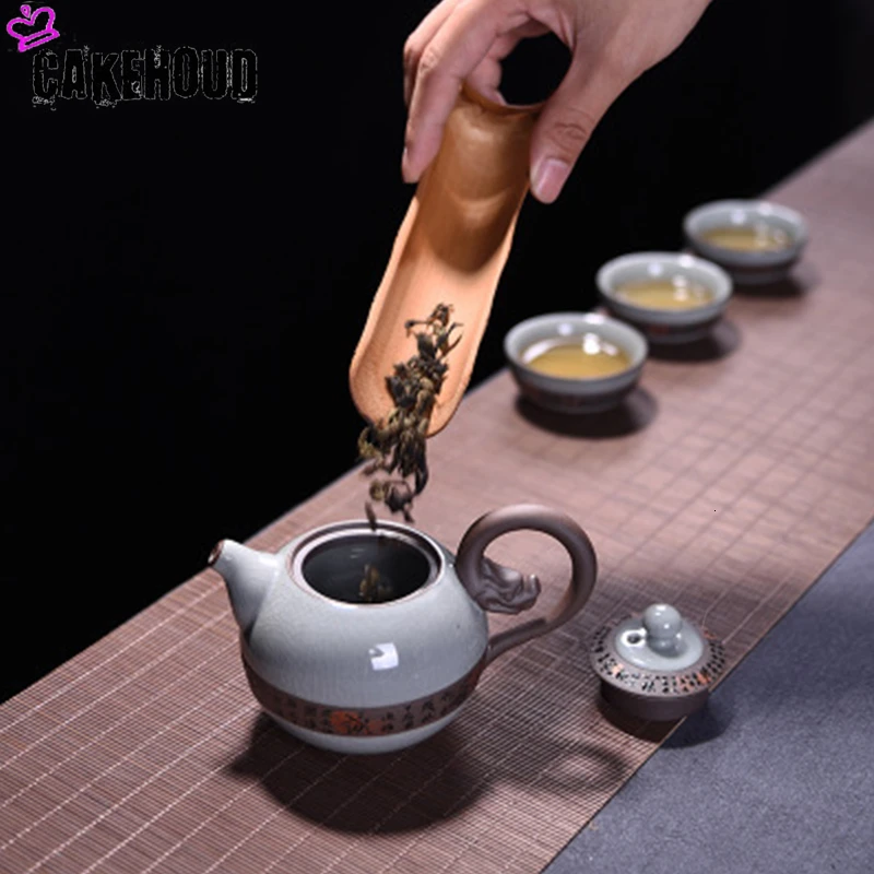 

CAKEHOUD Chinese Kung Fu Tea Set Creative Ceramic Tea Set Set Handmade Ceramic Print Teapot Cover Bowl Tea Leaking Tea Road