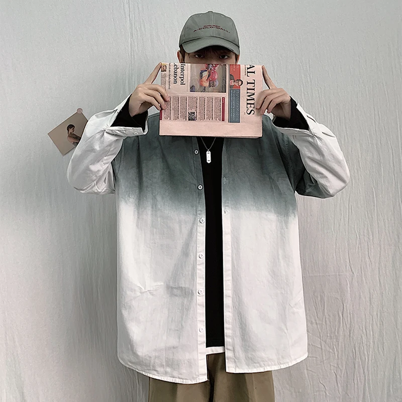 Рубашка с принтом тай дай корейская мода новинка на лето хлопковая свободная