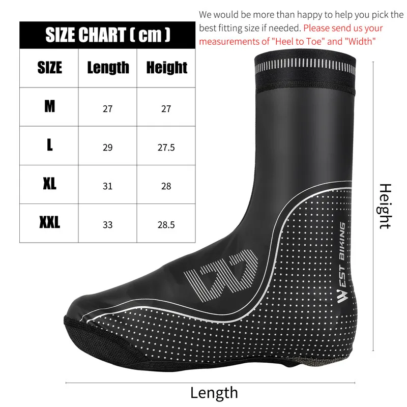

WEST BIKING Waterproof Windproof Cycling Shoe Covers MTB Road Bike Boot Covers Reflective Overshoes Toe Warmer Protector