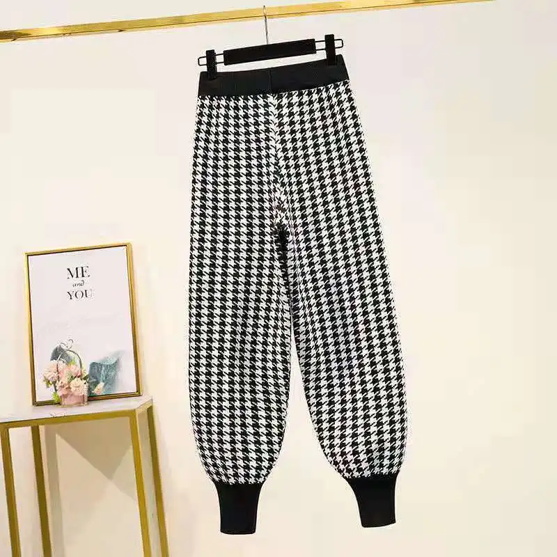 

2021 new qianniaoge thickened knitted pants women's autumn and winter casual pants Harem Pants versatile radish pants