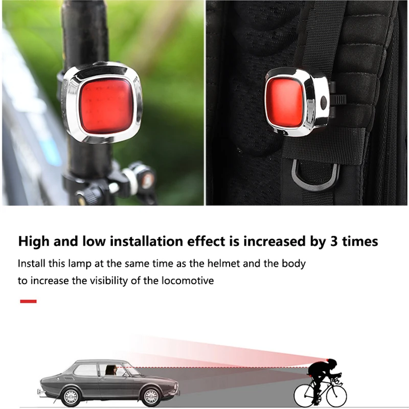 Светодиодный безопасный индукционный велосипедный мини-фонарь со встроенной